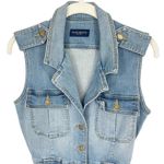 Ramy Brook  Hedi Denim Mini Dress Button-Front Light Wash Y2K 90s Brittney Photo 6