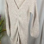 Steve Madden BB Dakota Ivory Ribbed Long Sleeve Knit Sweater Dress L Size L Photo 0