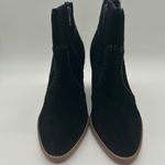 Ivanka Trump Black Suede Western Stitch Block Heel Ankle Boots Zip Size 9 Photo 1