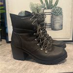 Unionbay Women's Dark Gray & Heather 8.5 Lugg Sole Moto Lace Ankle Boot Photo 2