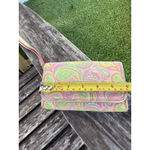 Lilly Pulitzer  Floral It's a Keeper Mini Wristlet Clutch Pink‎ Gold Trim S Photo 4