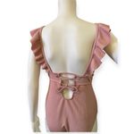 Chicwish CHIC-WISH Deep-V Lace-Up Ruffle One-Piece Swimsuit Photo 3