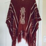 Women's Unique Boho Tribal Aztec Poncho Shawl Cardigan Size L Photo 4