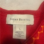 Susan Bristol Vintage  Red Knit Vest with Colorful Animal Embroidery Photo 2