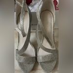 Lulu Townsend  gold sparkly high heel, open toe sandal and evening bag bundle;7.5 Photo 6