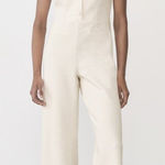 Mango  Sleeveless Tweed Jumpsuit in Cream Size Small Photo 0