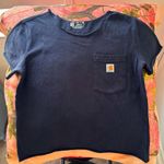 Carhartt navy blue pocket cut off shoulder short sleeve t shirt Photo 0