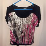 Iz Byer Women's Black and Pink Top Reba style y2k size small shirt clubbing Photo 0