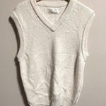 ZARA White Ribbed Knit Oversized Sweater Vest- Size Small Photo 0