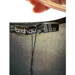 Boohoo  Twisted Front Low V Midi Black Dress Sz 12 NWT Photo 2