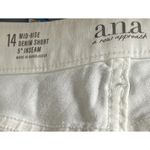 A New Day A.N.A -A New Approach Mid Rise Midi Denim Short Women 14 White 5 Inch Inseam NEW Photo 6