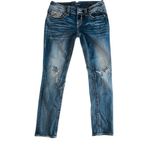 Vigoss Women's  Ripped‎ Distressed Skinny Jeans Dk Wash Denim Embellished Pockets Photo 3