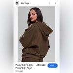 Alo Yoga  NWT Pinstripe Hoodie Sweatshirt in Expresso Size M Photo 8