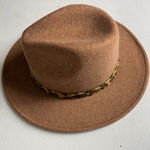 Brown Fedora Hat with Leopard Band Photo 0