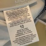 Michael Kors  Striped Logo-ring Halter 1pc Swimsuit Blue/ White NWT Size 10 Photo 5