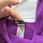 ZARA  Womens Size XS/Small Cropped Ribbed Tank Top Purple Breathable Soft Photo 3