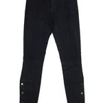 7 For All Mankind  7FAM Wax Coated Moto Jeans Button Up Ankle Size 25 Photo 0