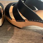 Swedish Hasbeens Wooden Strappy Leather Velcro Slip Photo 6