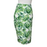 Marc New York Faux Wrap Skirt White Green Tropical Leaf Print Women’s Size Large Photo 2