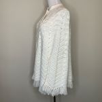 Handmade Vintage  Poncho 70s OSFM White Button Front Photo 2