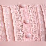 Vintage 80s Sheer Pink Swiss Dot Slip Dress by 3 Suisses Collection Lace Ruffle Photo 7