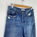 Abercrombie & Fitch Abercrombie Dark Wash Distressed Button Fly Mom Denim Jeans Womens Size 4/27 Photo 6