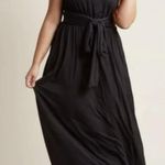 Modcloth Maxi Dress Jersey Knit Solid Black Sleeveless Womens Size Small Photo 2