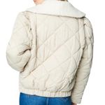 BLANK NYC Size XL Faux Fur Trim Snap Front Quilted Puffer Jacket Cream Cozy NWT Photo 15