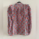 Pink City Prints Victorian Floral Lace Long Sleeve Button Front Blouse Large White Photo 7