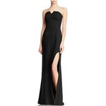 AQUA  Strapless Long Cut Out Slit Mermaid Evening Gown Black Size 4 Formal Dress Photo 11