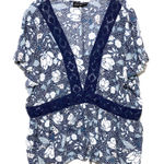 Lane Bryant Illusion Floral Blouse 22 Babydoll Lace Flutter Fairycore Boho Flowy Photo 0