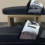 Ivy Park Sequin Slider Metallic Silver Revolve Womens Size 6 Beyoncé Adidas Photo 0