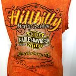 Harley Davidson Large Burnt Orange Graphic Round Hem Women's Tank Top Biker Photo 4
