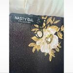 Nasty Gal  bell sleeve cropped black floral top blouse small Photo 6