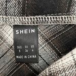 SheIn Brown White Flannel Plaid A Line Midi Skirt Women’s Size S Photo 3