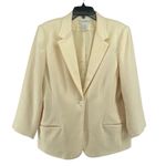 Sag Harbor Petite Women’s Cream Wool Blazer Jacket H62070JC Single Button 16P Photo 0