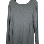 Who What Wear Women’s Size XXL Grey Ribbed Long Sleeve V Neck Ribbed Top Photo 4