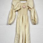 Monbebe Mom Daisy Beige Cotton Midi Dress Womens XS Cottage Core Prairie Minimal Photo 1