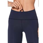 Lululemon EUC  Women 2‎ Train Times 7/8 Pant Midnight Navy Blue Solid Color Mesh Photo 6
