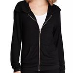 Wildfox  Solid Black Basic Tracksuit Full Zip Hoodie Loungewear XS Photo 0