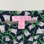 Lilly Pulitzer Jeannie Blue Pink Green Floral Tulip Cinch Silk Cotton Dress M Photo 4