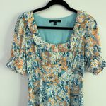 19 Cooper  Floral Puff Sleeve Sweetheart Neck Midi Dress Photo 3