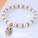 Fashion Simple Owl Pendant Bracelet White Photo 1