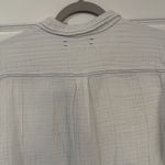 Xirena Scout Shirt MED White Navy Stitches Gauze Beachy Oversized Boho Festival Photo 5