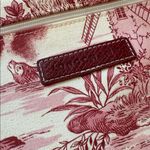 Longchamp  Unique Toile Clutch Pouch Red and White Made In France Photo 2