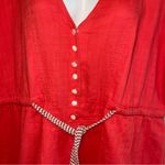 J.Crew Orange Red Wrap Mini Dress Puff Sleeve V-Neck Photo 4