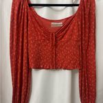 Urban Outfitters Red Floral Blouse Photo 1