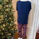 Soma Cool Nights Pajama Merry & Bright Top & Pants Navy Multicolor Size Large Photo 5