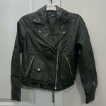 Slate + Willow Olive Leather Moto Jacket Size Medium $695 Photo 1