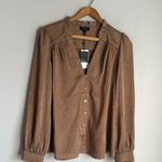Current Air NEW Shirred Jacquard Blouse - BRONZE Photo 1